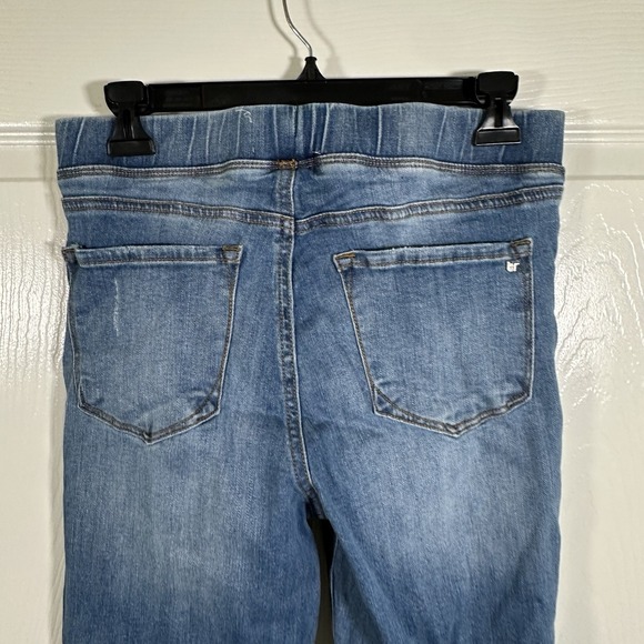Tricot Pull On Fringe Flare Denim Jeans Light Wash Size M - Picture 6 of 8
